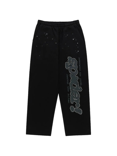  Sp5der Rhinestone Punk V2 Track Pants - Black 