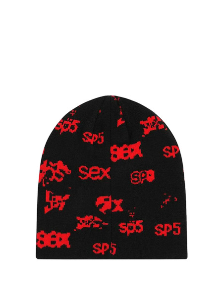  Sp5der Skulley Beanie Hat - Black 