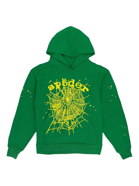  Sp5der Star Og Web V2 Hoodie - Green 