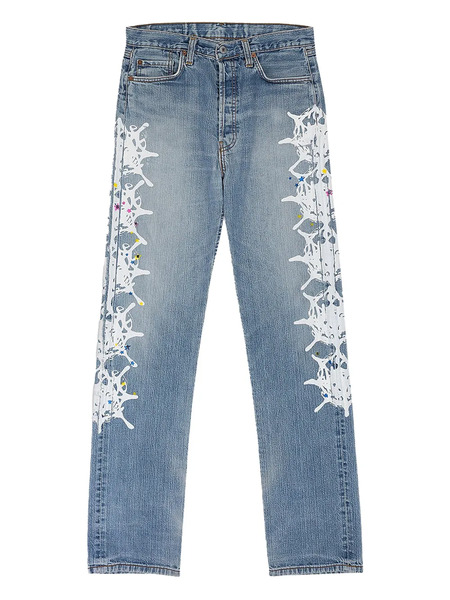  Sp5der Web-print Jeans - Blue 