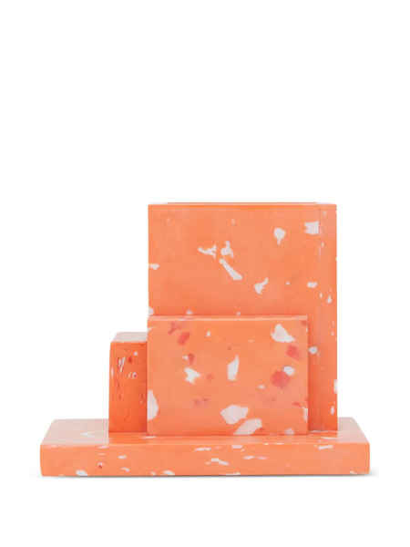  Space Available Abstract-pattern Print Pen Holder - Orange 