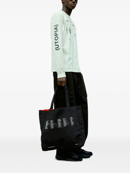  Space Available Graphic-print Reversible Tote Bag - Black 
