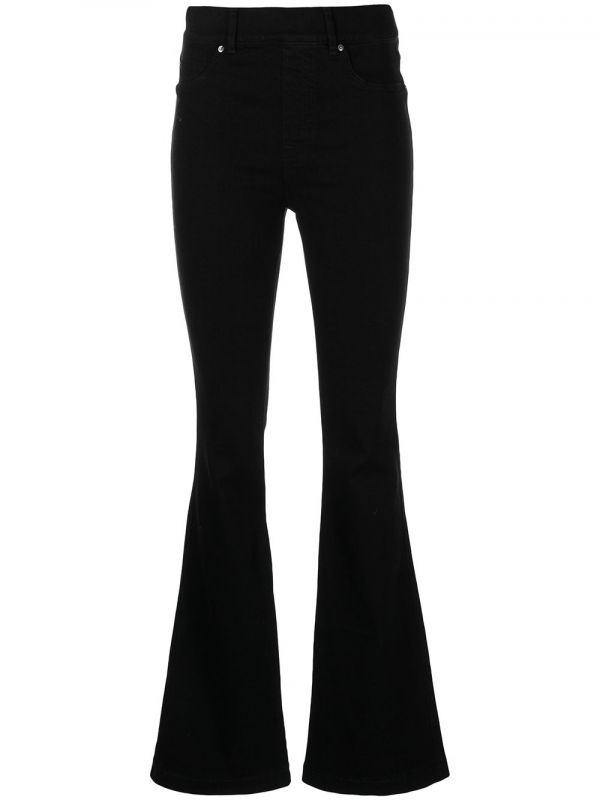  Spanx High-rise Flared Jeans - Black 