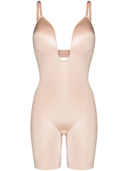  Spanx Suit Your Fancy Plunge Mid-thigh Bodysuit - Neutrals 