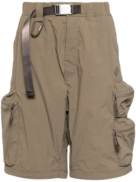  Spoonyard Belted Wide-leg Shorts - Green 