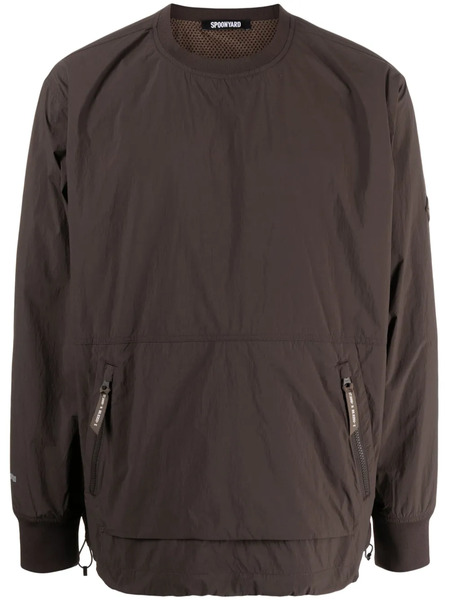  Spoonyard Crew-neck Logo-patch Sweatshirt - Brown 