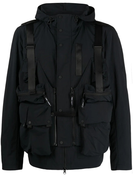  Spoonyard Detachable-panel Hooded Jacket - Black 