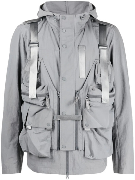  Spoonyard Detachable-panel Hooded Jacket - Grey 