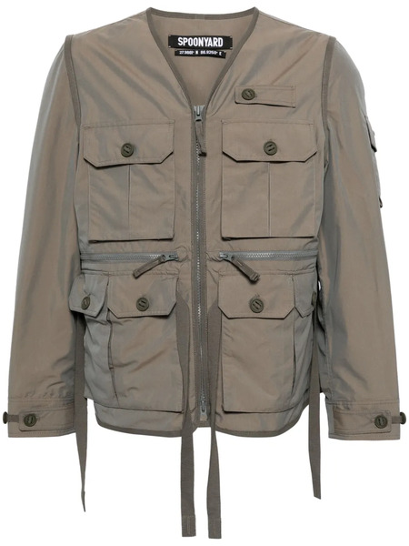  Spoonyard Detachable-sleeve Jacket - Grey 