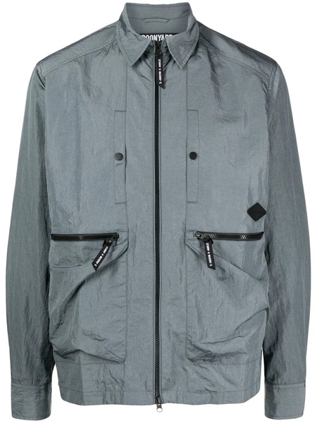  Spoonyard Zip-pockets Lightweight Shirt Jacket - Blue 