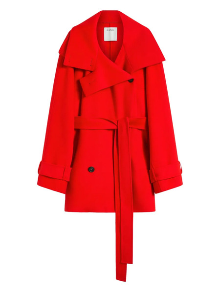  Sportmax Belted Collar Coat - Red 