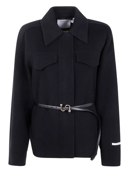  Sportmax Belted Wool Jacket - Black 