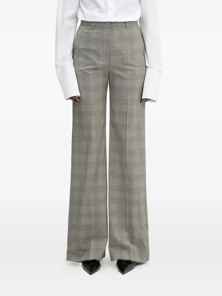  Sportmax Checked Side-button Trousers - Grey 