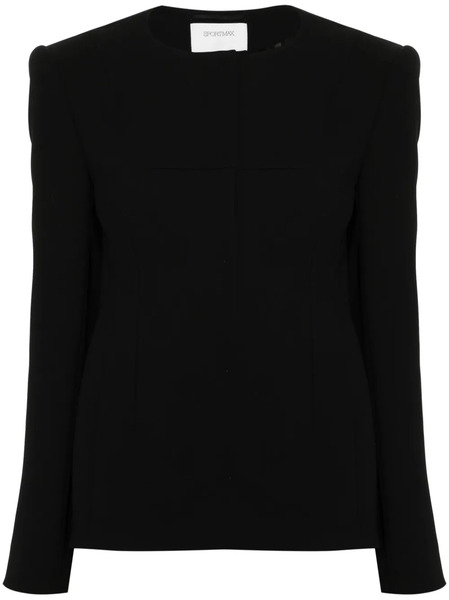  Sportmax Collarless Single-breasted Blazer - Black 