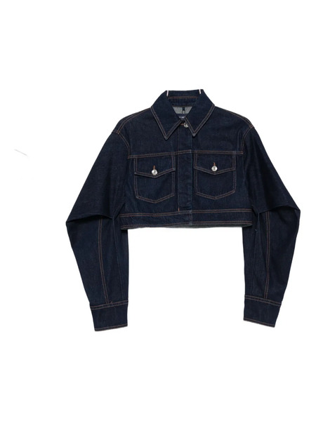  Sportmax Curved-sleeve Denim Jacket - Blue 