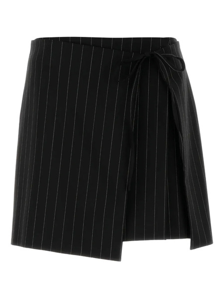  Sportmax Embroidered Pinstripe-pattern Mini Skirt - Black 