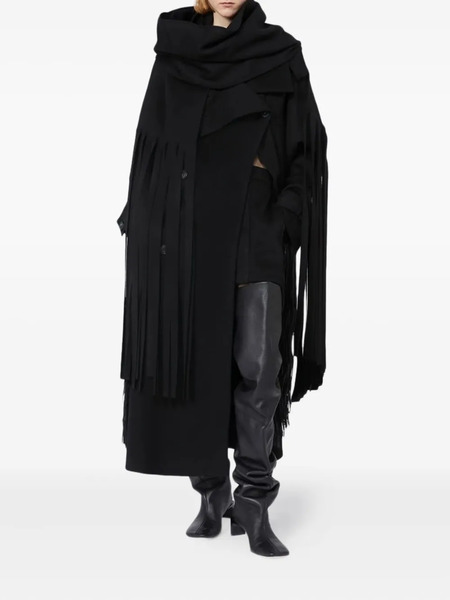  Sportmax Fringed Wool Scarf - Black 
