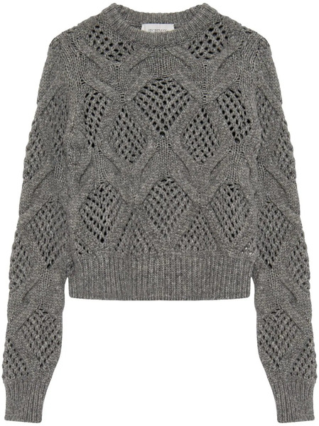  Sportmax Open-knit Long-sleeve Jumper - Grey 