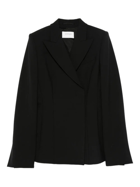  Sportmax Peak-lapels Wool-blend Blazer - Black 