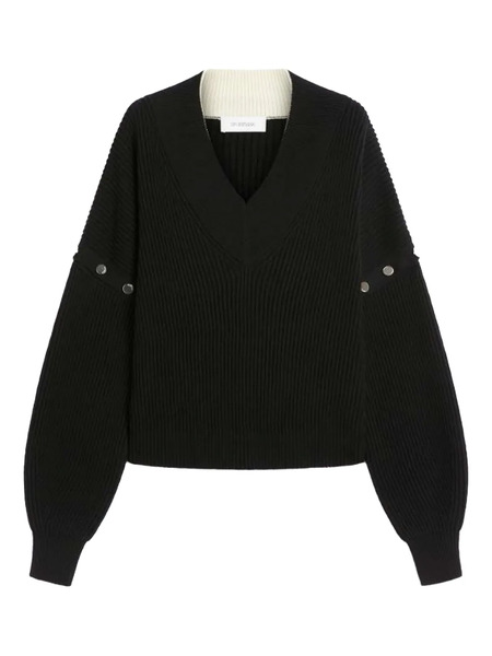  Sportmax Ribbed V-neck Sweater - Black 