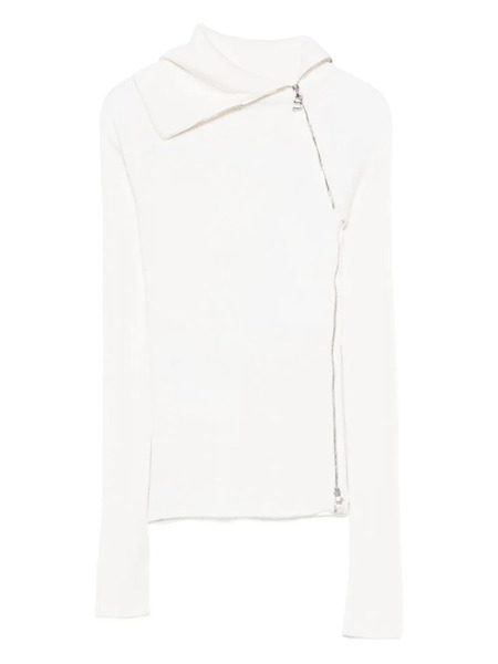  Sportmax Ribbed Zip-front Sweater - White 