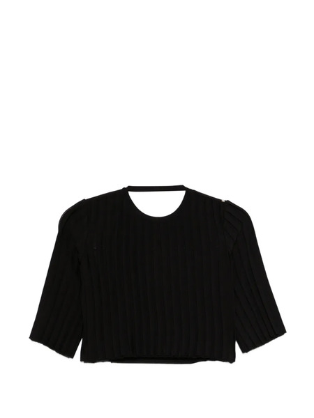  Sportmax Spscamera Ribbed Cropped T-shirt - Black 
