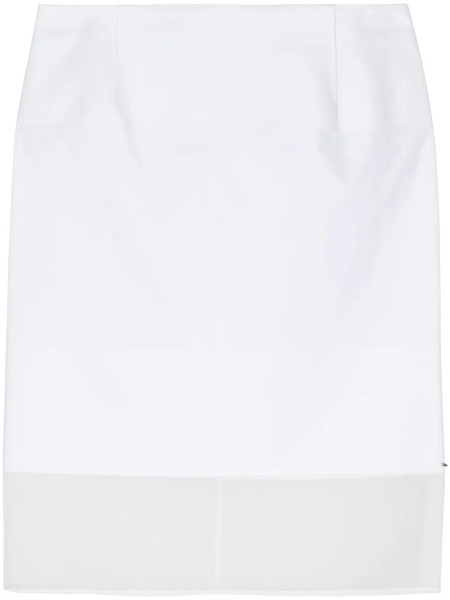  Sportmax Transparent-panel Poplin Skirt - White 