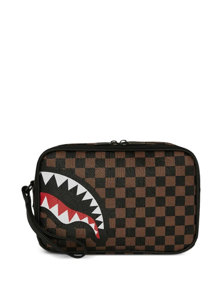  Sprayground Check-pattern Wash Bag - Brown 