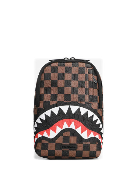  Sprayground Check 2 Shark Shoulder Bag - Brown 