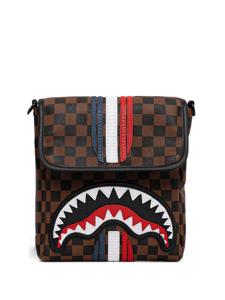  Sprayground Checked-pattern Messenger Bag - Brown 