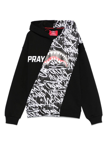  Sprayground Kid Diagonal Split Raceway Hoodie - Black 