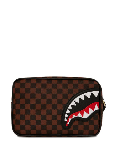 Sprayground Kid Shark-head Check Bag - Brown 