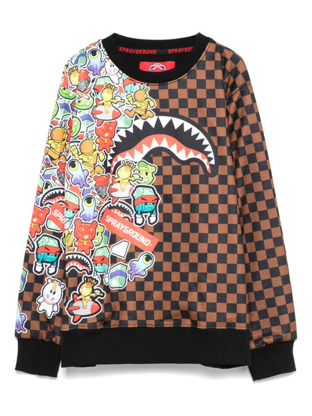  Sprayground Kid Sticker Bomb Sweatshirt - Brown 