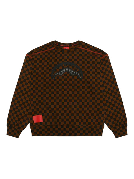  Sprayground Takeover The Throne Checked Sweatshirt - Brown 