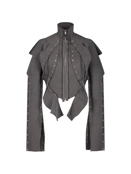  Srvc Studio Eyelet-detail Zip-up Sweatshirt - Grey 