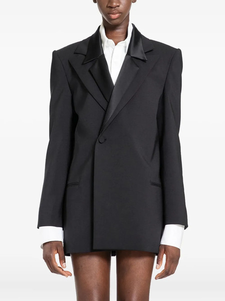  Ssheena Satin-lapel Blazer - Black 