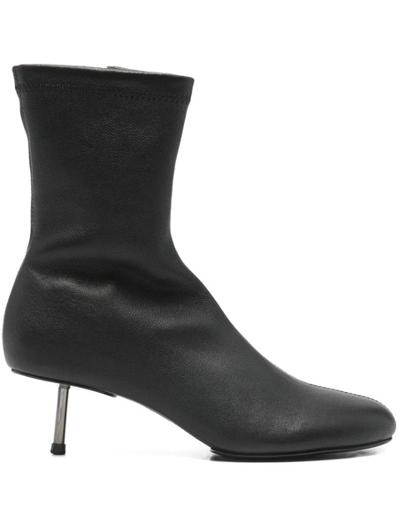  St. Agni Leather Heel Boots - Black 