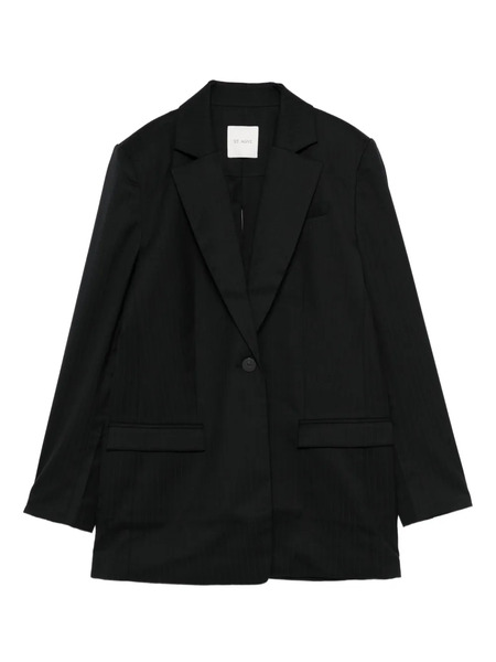  St. Agni Pinstriped Split-detail Blazer - Black 