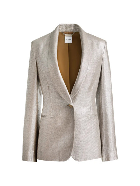  St. John Lame Suiting Blazer - Gold 