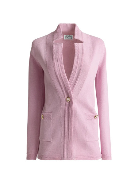  St. John Pocket Button Knit Jacket - Pink 