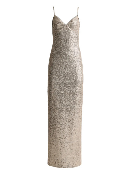  St. John Sequin Maxi Dress - Neutrals 