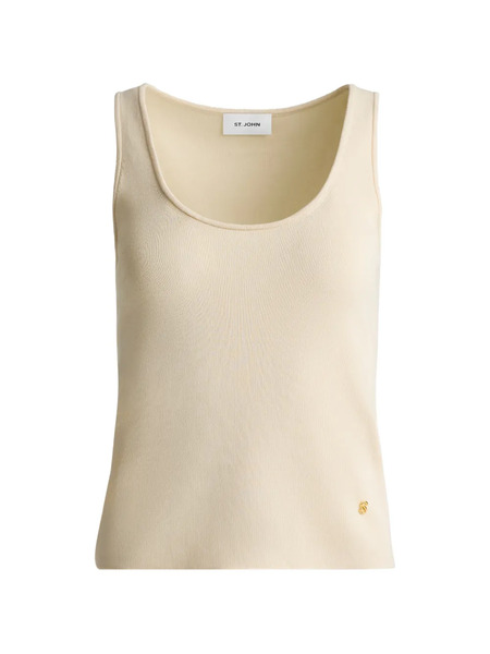  St. John Silk Knit Tank Top - Neutrals 