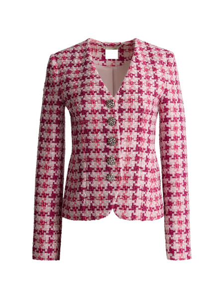  St. John Suzy Ritz-tweed Long-sleeve Jacket - Pink 