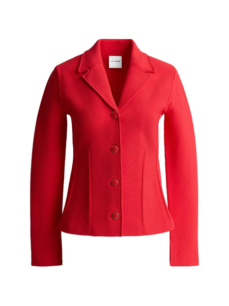  St. John Valley Knit Long Sleeve Jacket - Red 
