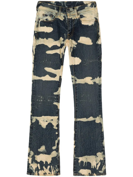  Stain Shade Bleached Bootcut Jeans - Blue 