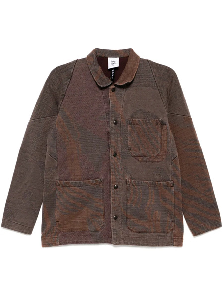  Stain Shade Button-up Shirt Jacket - Brown 