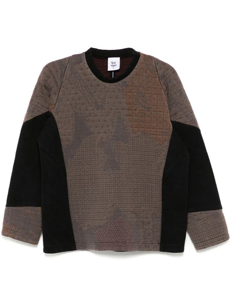 Stain Shade Panelled Sweatshirt - Brown 