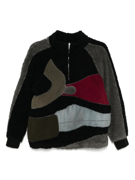  Stain Shade Patchwork Sweatshirt - Black 