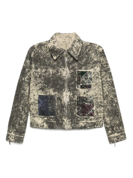  Stain Shade Printed Jacket - Brown 
