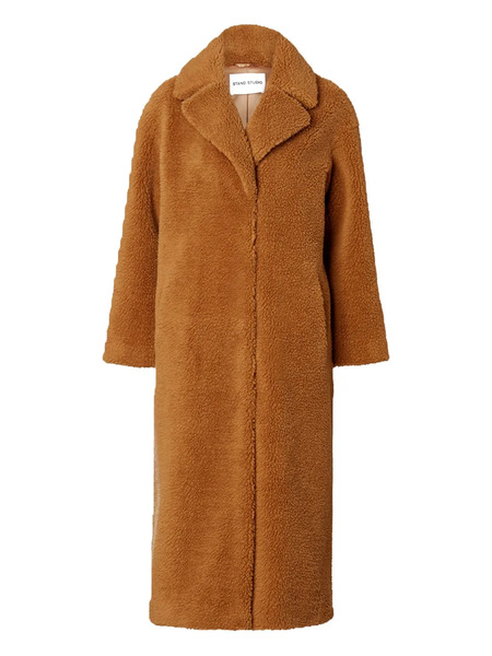  Stand Studio Camille Fleece-textured Coat - Brown 